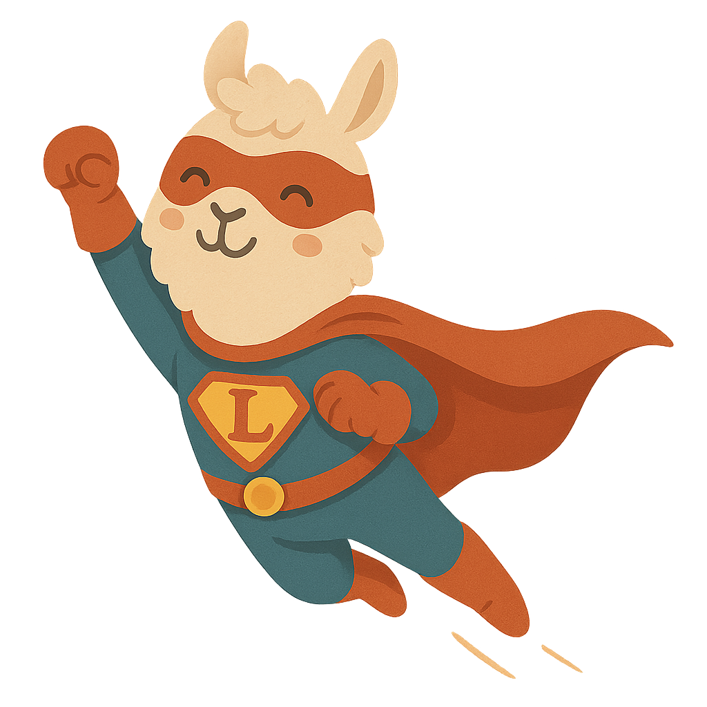 Custom development llama illustration