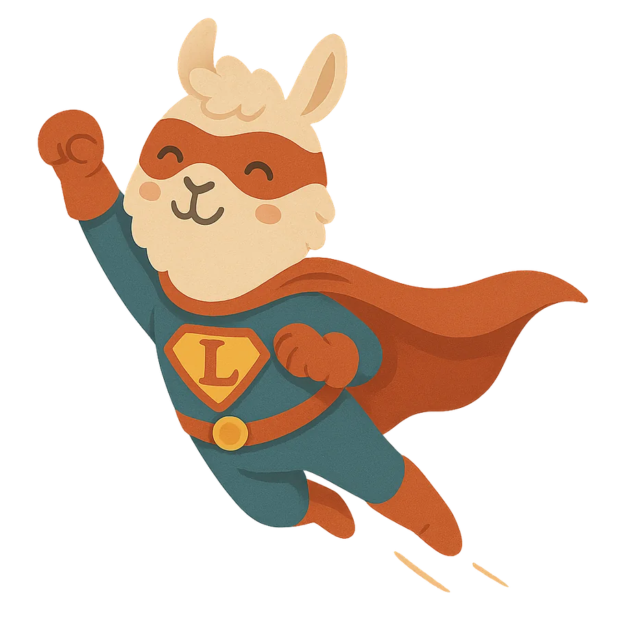 Custom development llama illustration