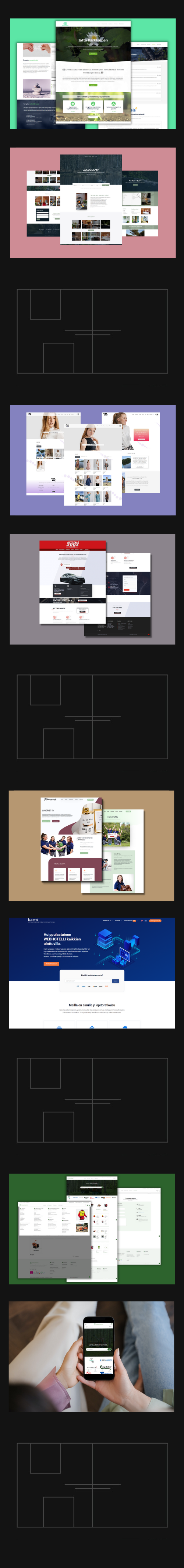 Long website mockup, continuously scrolling