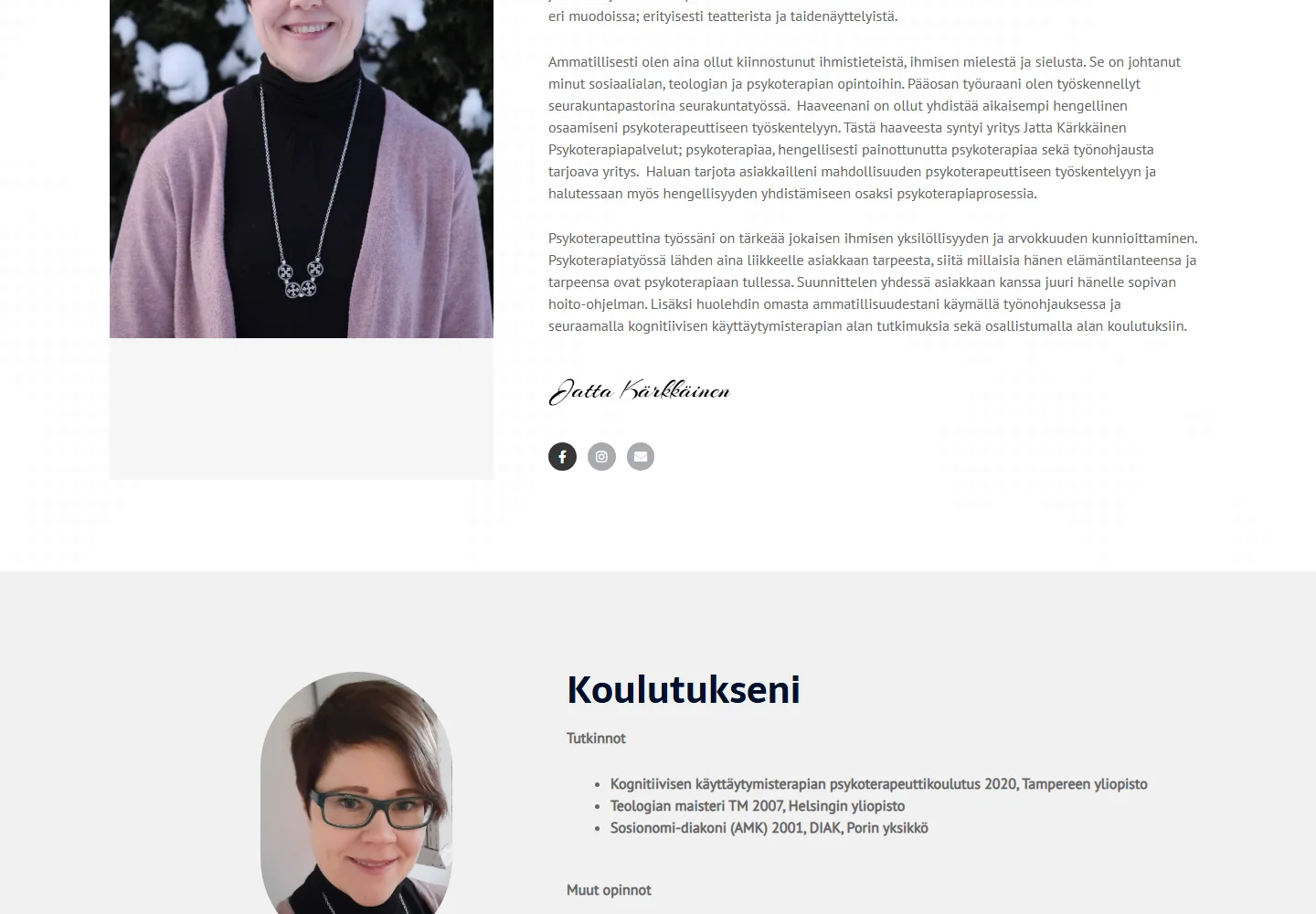 Jatta Kärkkäinen about page