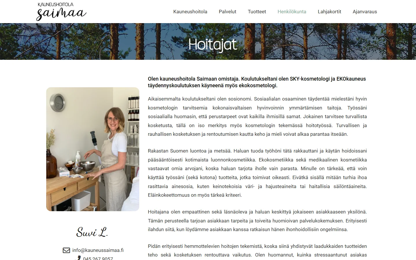 Kauneushoitola Saimaa: therapists