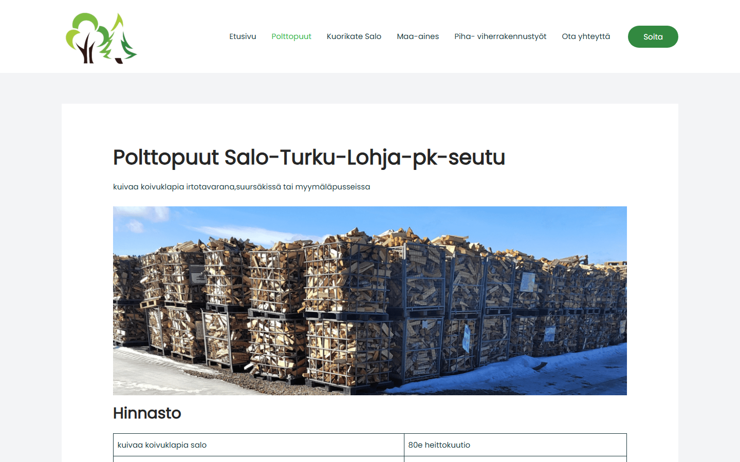 Klapei firewood page