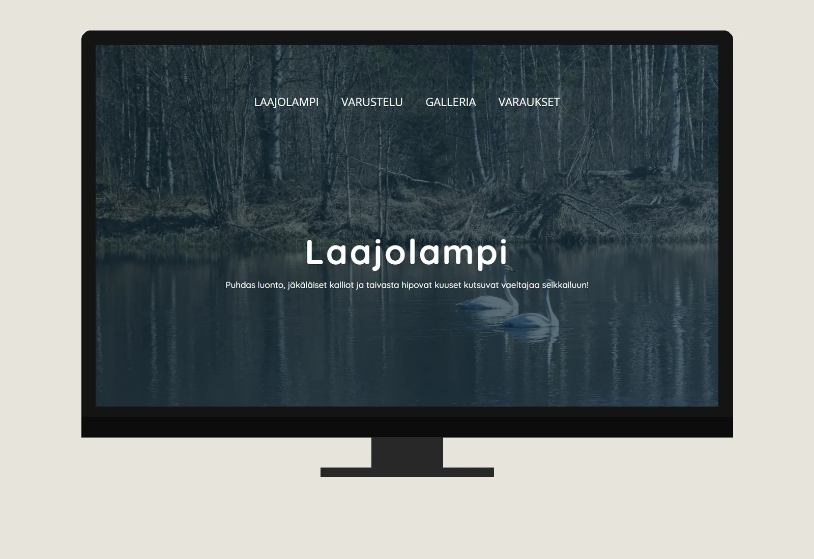 Laajolampi homepage on a desktop screen