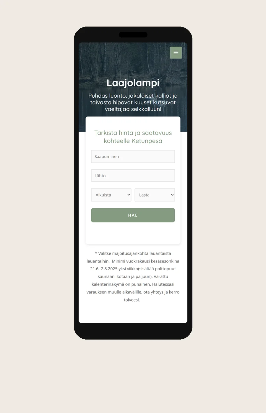 Laajolampi on a phone