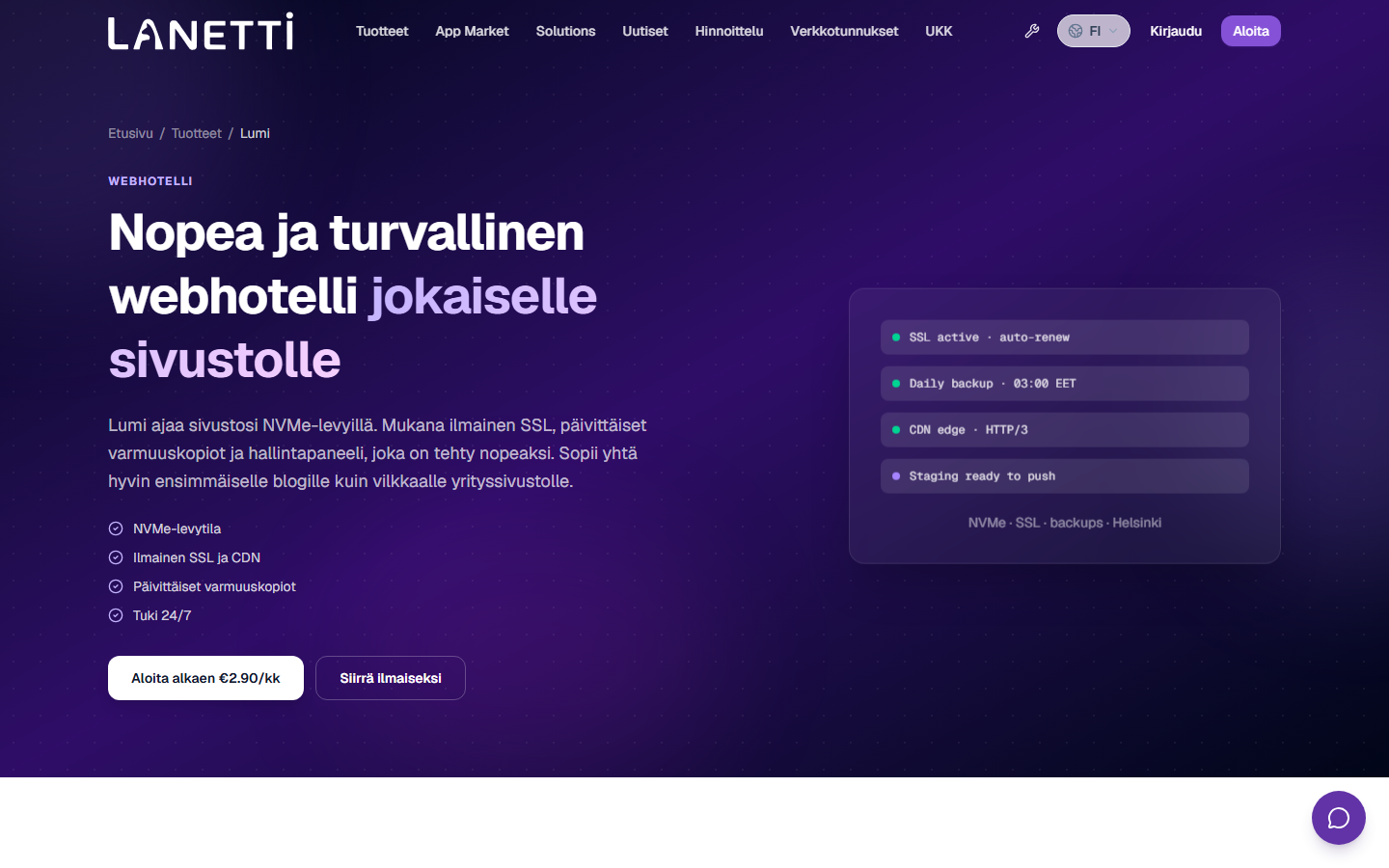 Lanetti hosting page